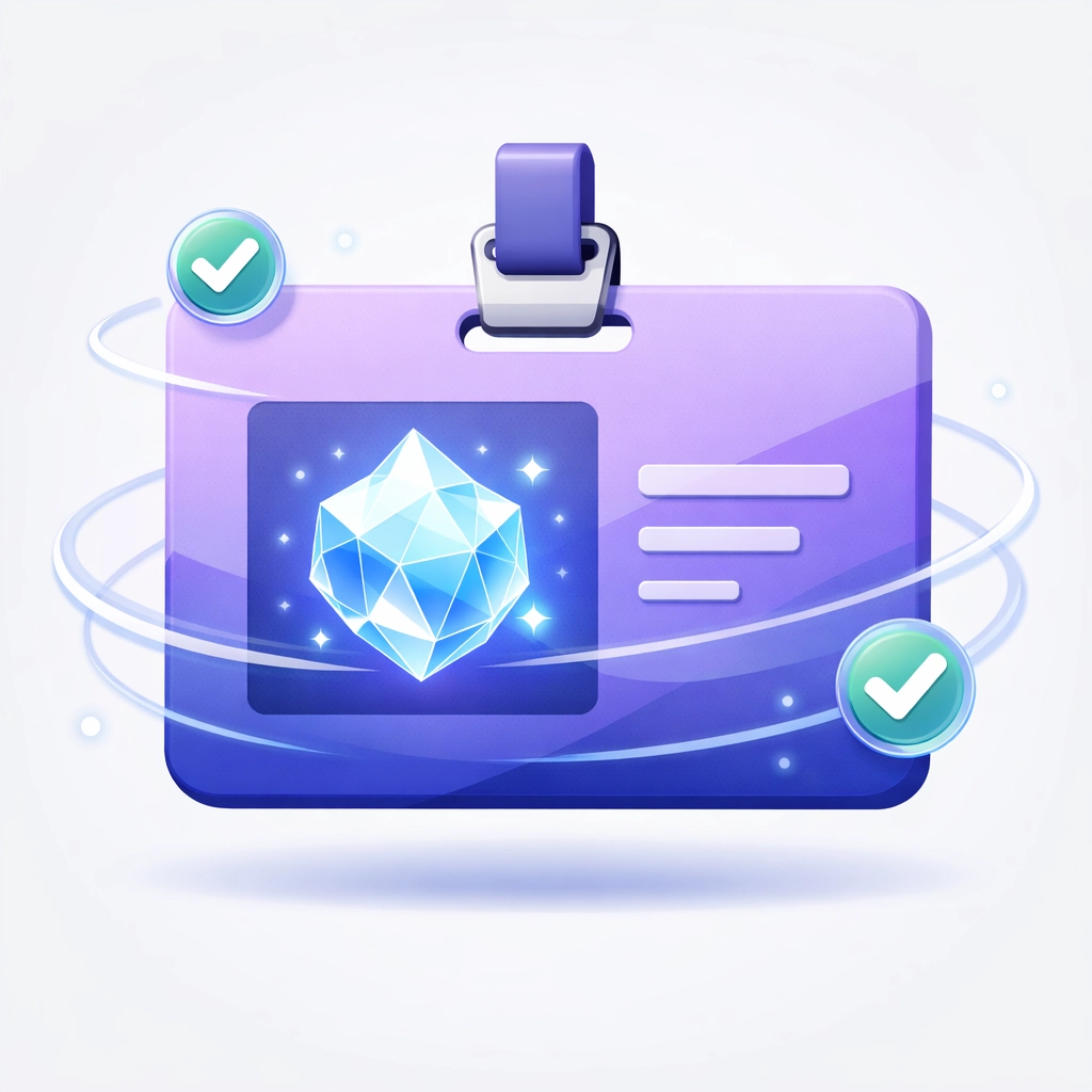 AI agent digital ID badge illustrating unique credentials for NIST accountability and security.