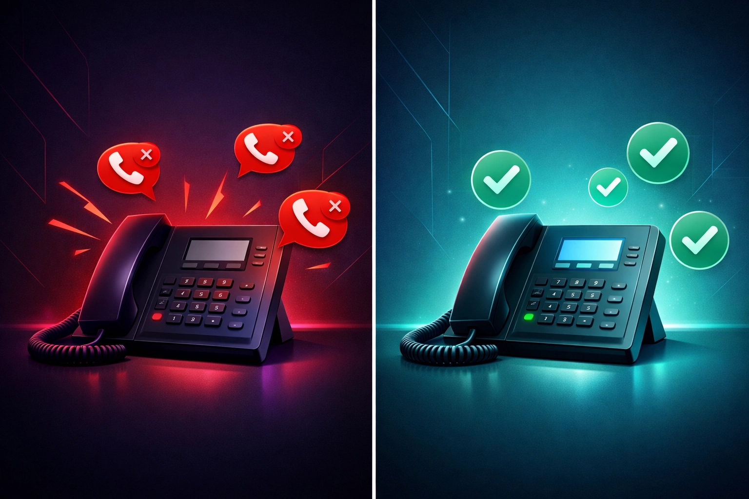 Comparison of missed call notifications versus answered calls with AI receptionist