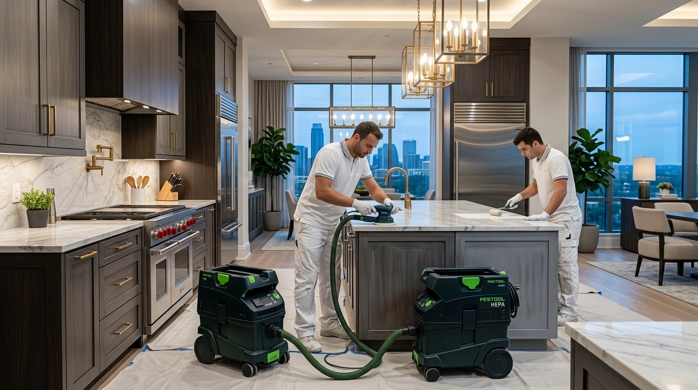 Festool Dustless Sanding in a Luxury Kitchen