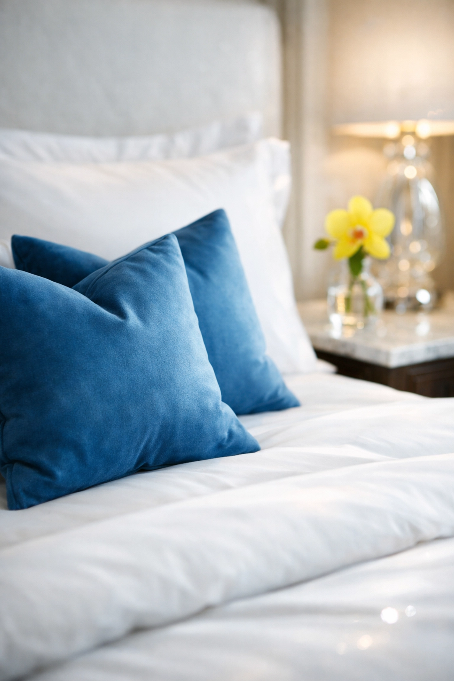 Pristine luxury bedroom sanctuary in Concord showing the detail of professional maid services.