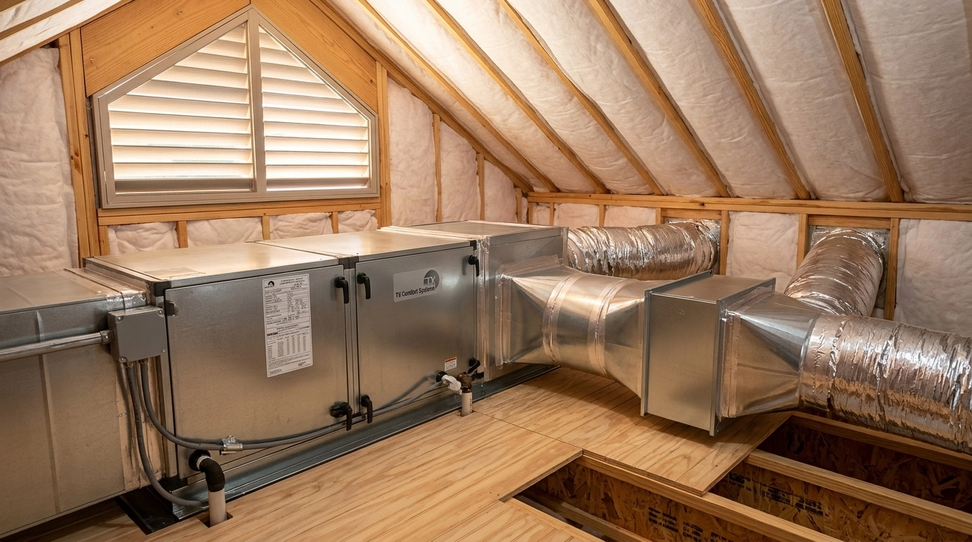 Professional HVAC system inspection in a San Antonio home