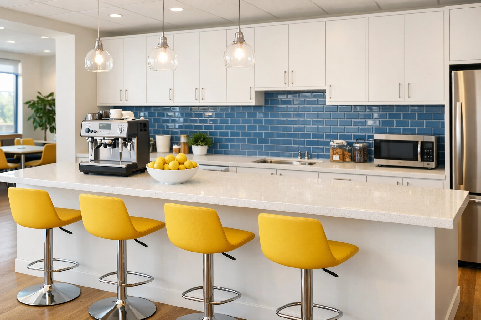 Hygienic office breakroom and kitchen in Maynard MA, a key part of comprehensive Office Cleaning Maynard MA plans.