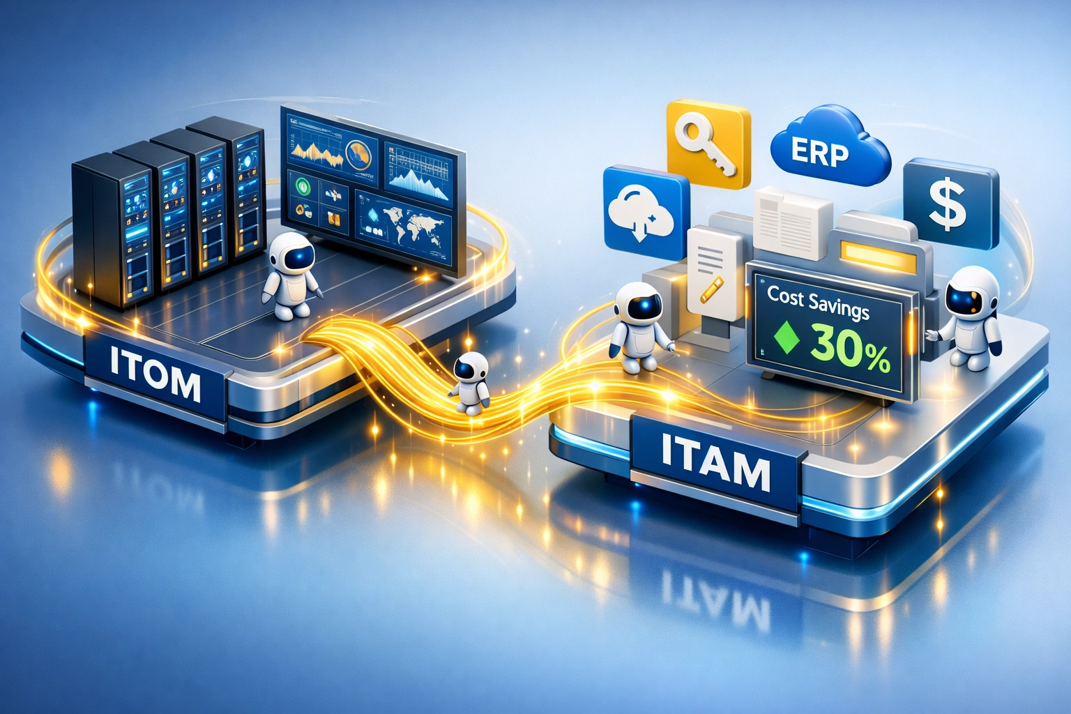 ServiceNow ITOM and ITAM integration enabling AI-driven software license optimization