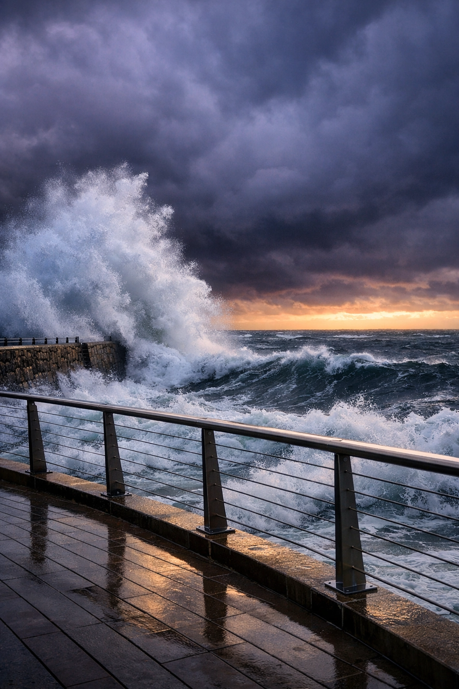 Intense coastal storm surge showing the need for flood insurance and disaster recovery planning.