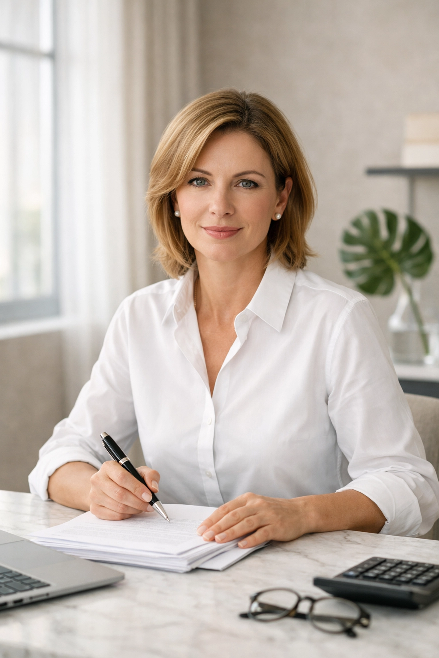 Certified tax professional in a modern office representing tax industry standards for audit and notice resolution.