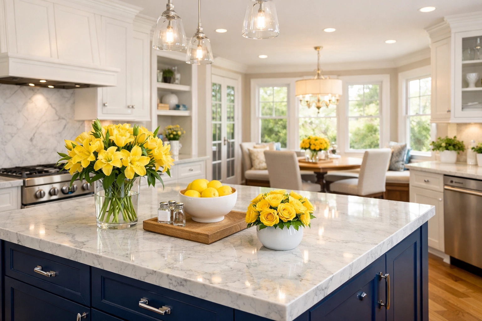 Luxury kitchen in Foxborough maintained perfectly with expert deep cleaning Foxborough and recurring services.