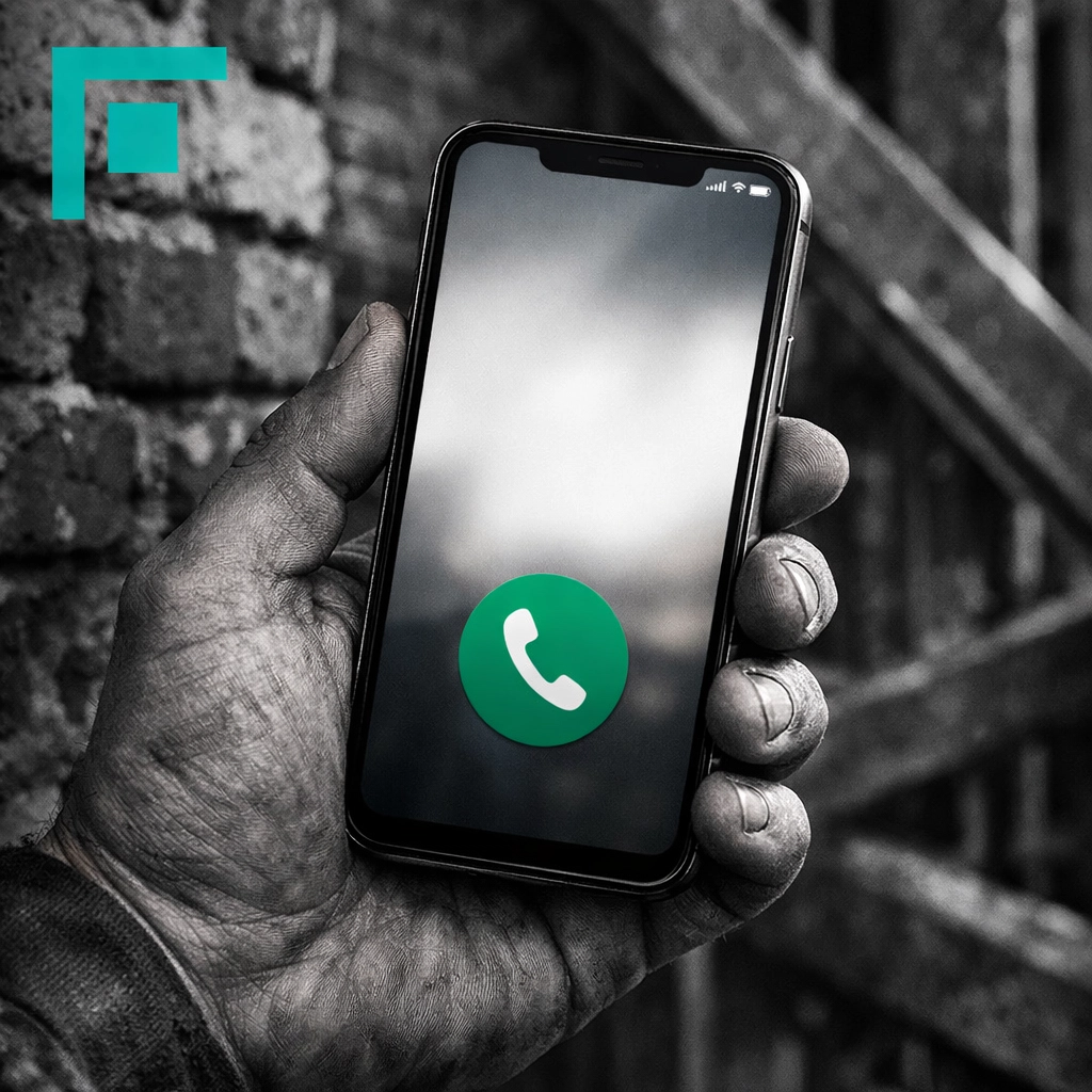 A smartphone showing a mobile-optimized call-to-action button for closing more trades business jobs.