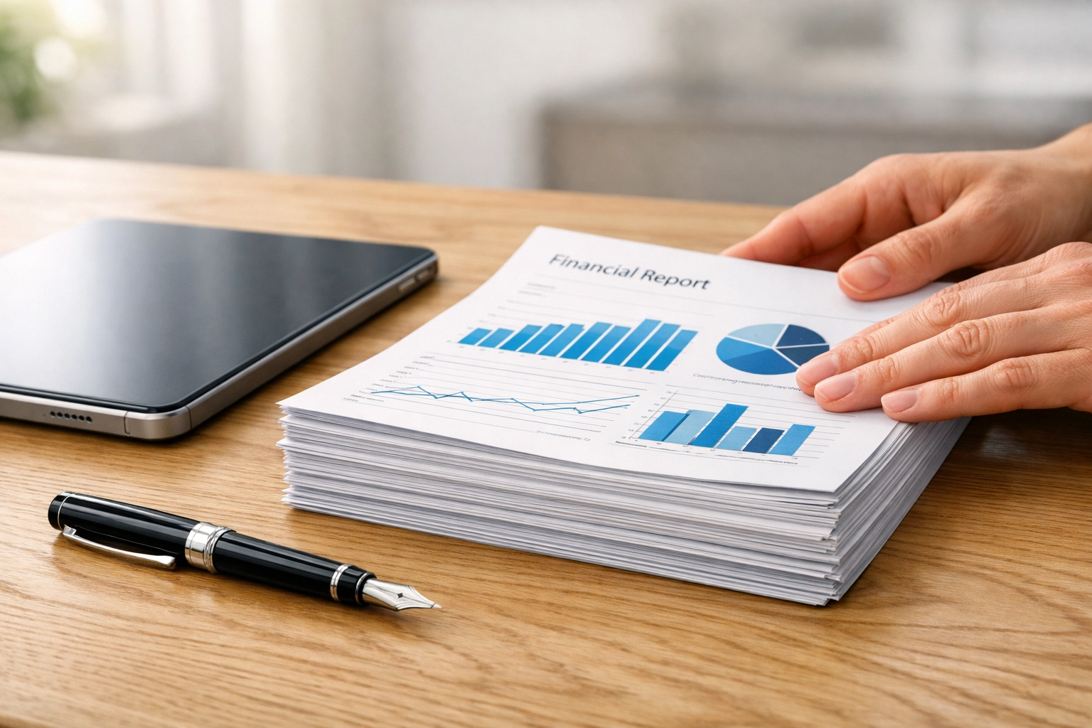 Organized financial reports and documents prepared for audit readiness and efficient bookkeeping.