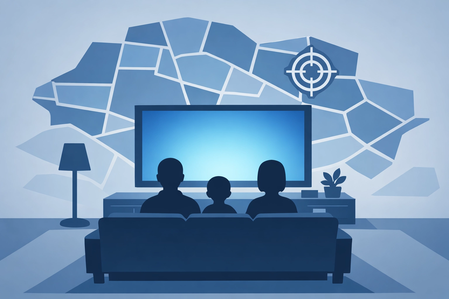 Connected TV targeted advertising reaching voters in specific districts via precise targeting