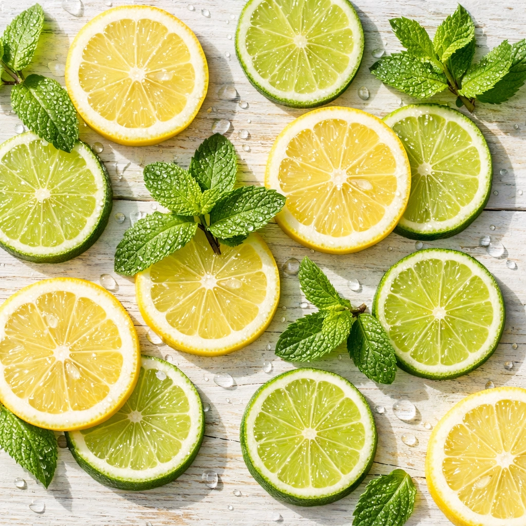 Fresh citrus and mint illustrating an armpit detox: how to switch to aluminum-free deodorant naturally.