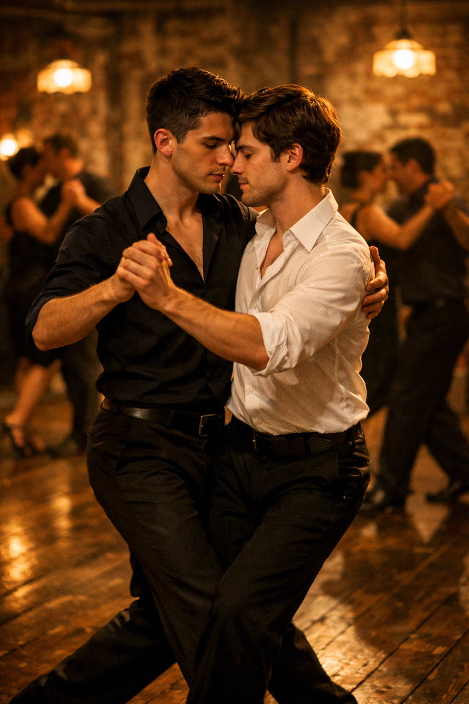 Two men learning tango together in Buenos Aires - gay romance and connection