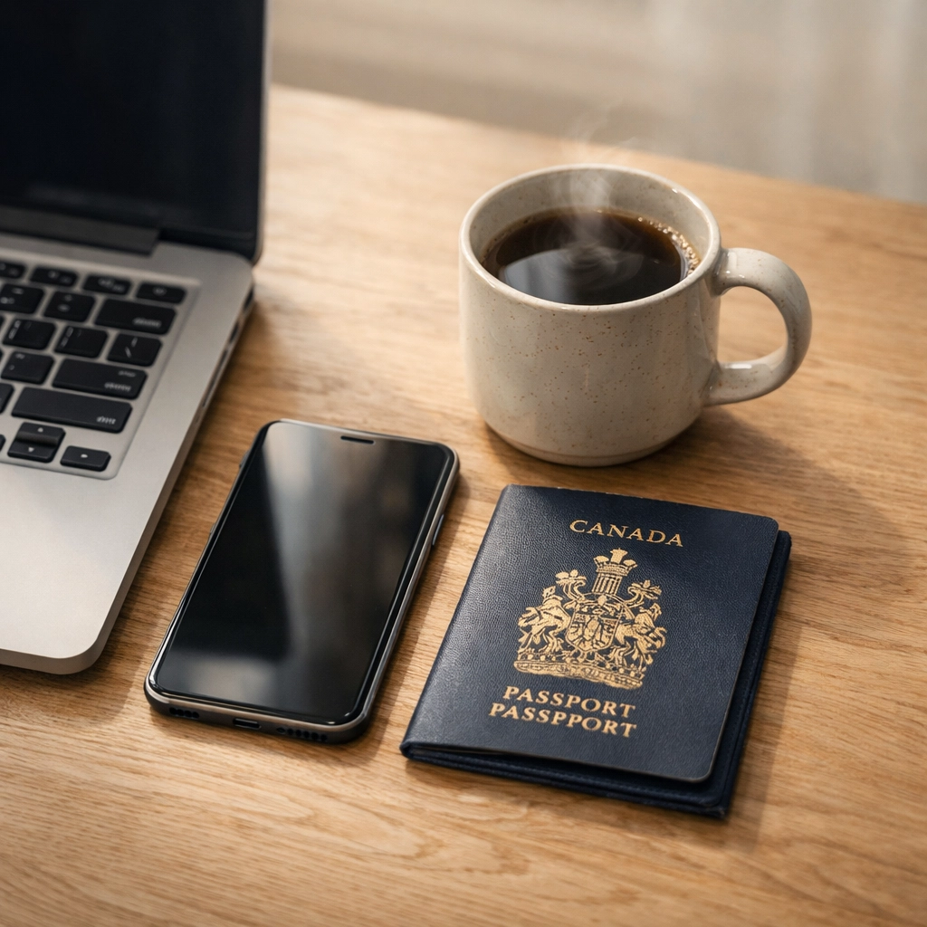 Laptop and smartphone prepared for a 2500 loan application with no credit check.