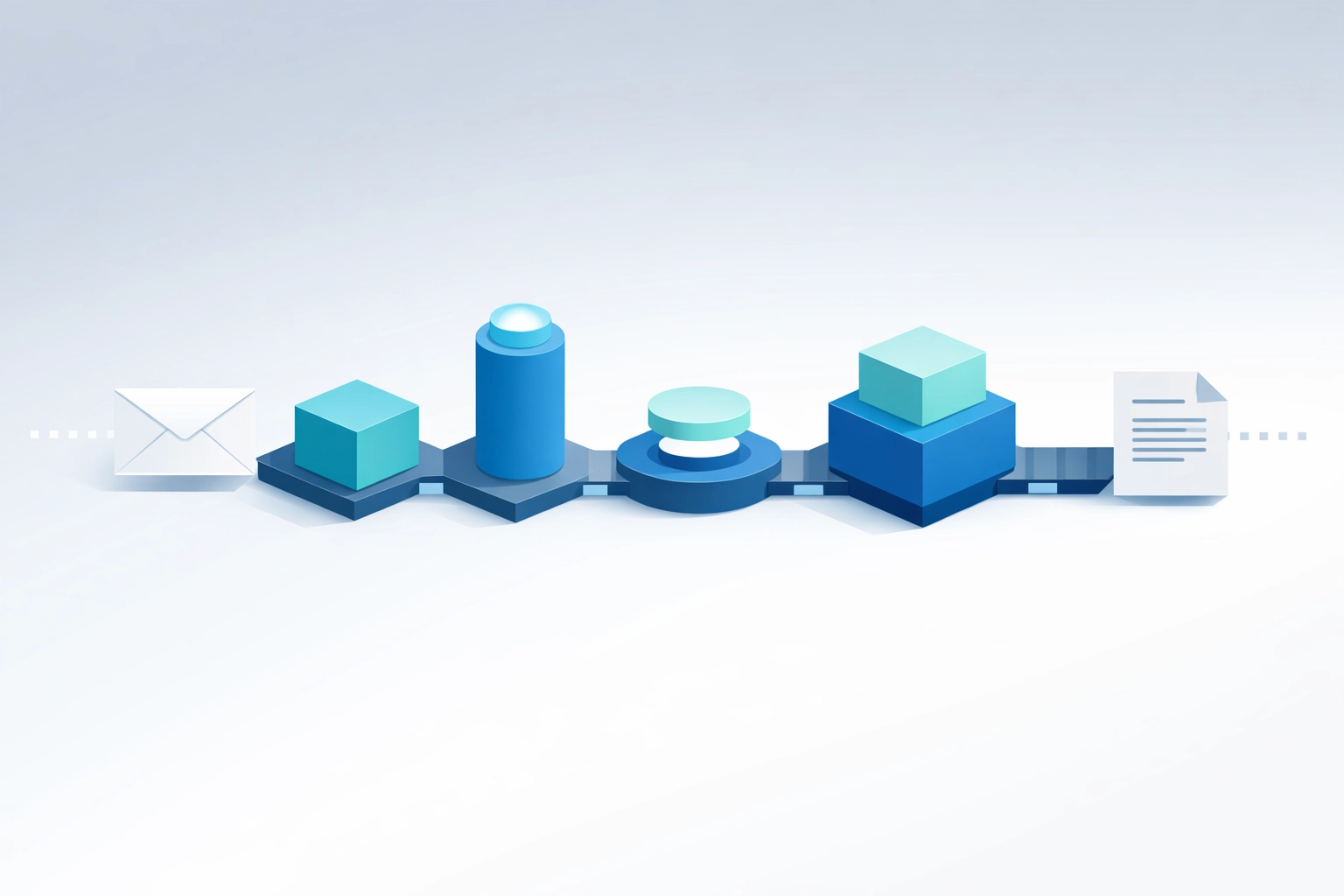 Automated workflow transforming email into processed document through business process steps