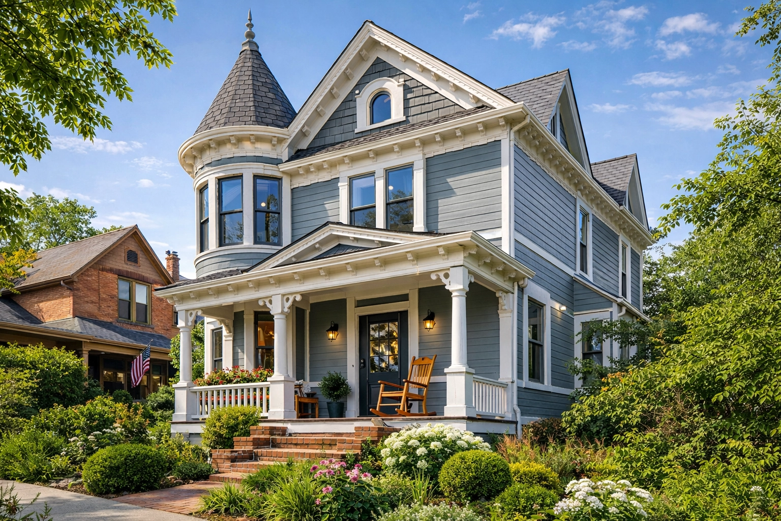 Historic Baker District Victorian home in Denver, showcasing stable neighborhood property value.