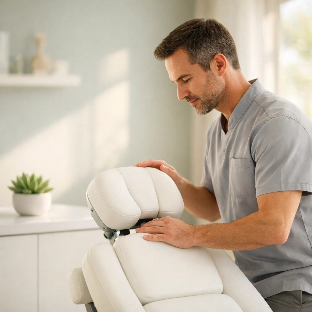 A calm chiropractor in a modern office representing a successful, foundation-first practice growth strategy.