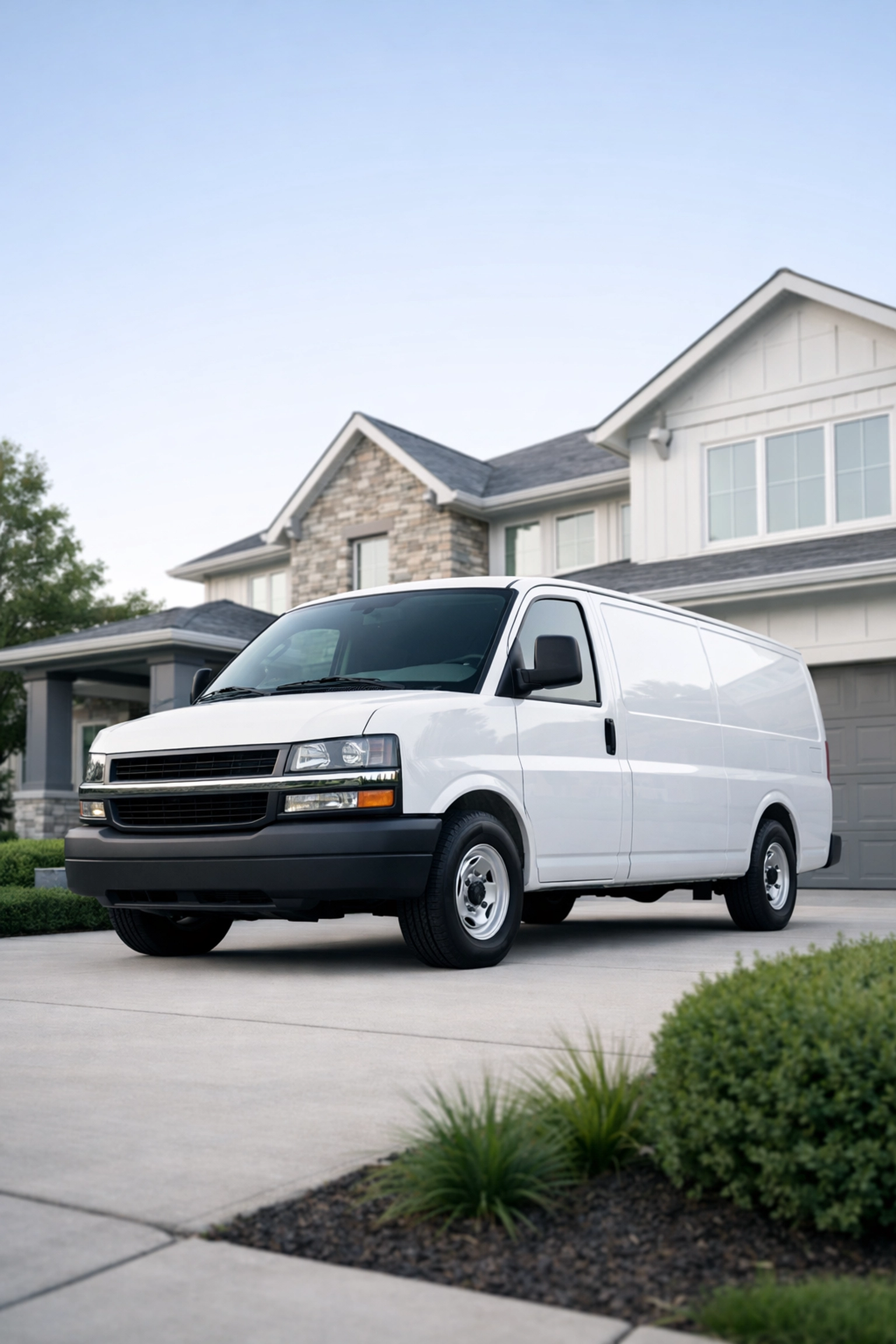 A modern service van at an Alabama home, illustrating the growth of the home service franchise market.