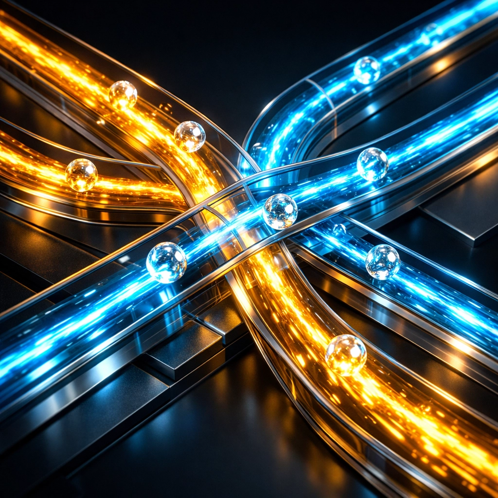 AI smart routing visualization for fast, low-fee blockchain transactions on the Larecoin platform.