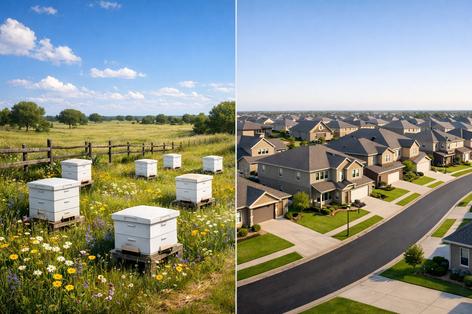North Texas property transformation from beekeeping operation to residential subdivision
