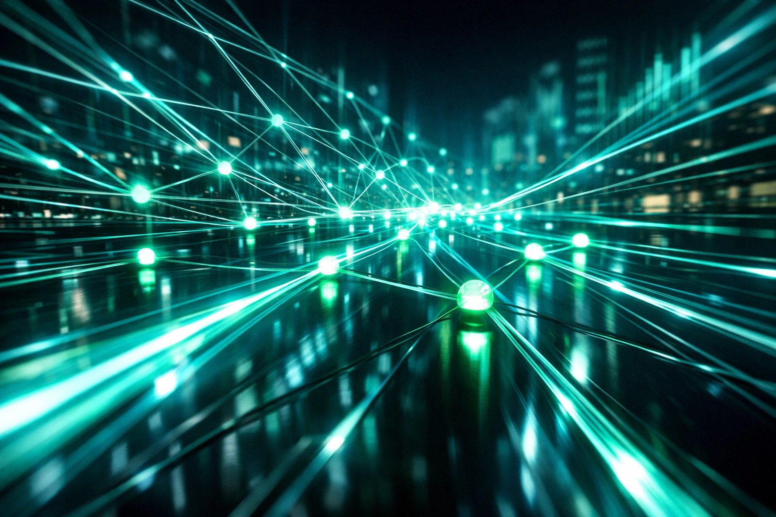Digital financial network symbolizing high-speed access to working capital for small businesses.