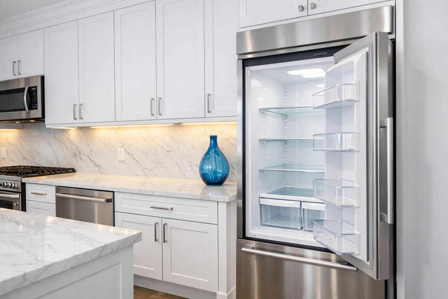 A deep-cleaned kitchen showcasing a successful Boston apartment move-out cleaning standard.