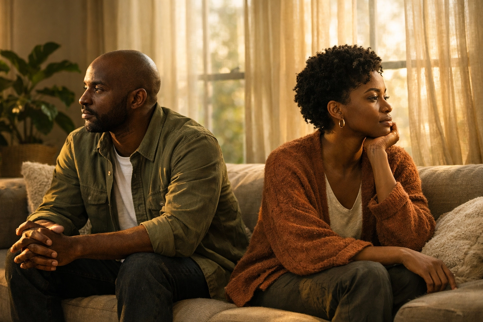 Black couple in therapy reflecting on generational patterns and building new relationship skills