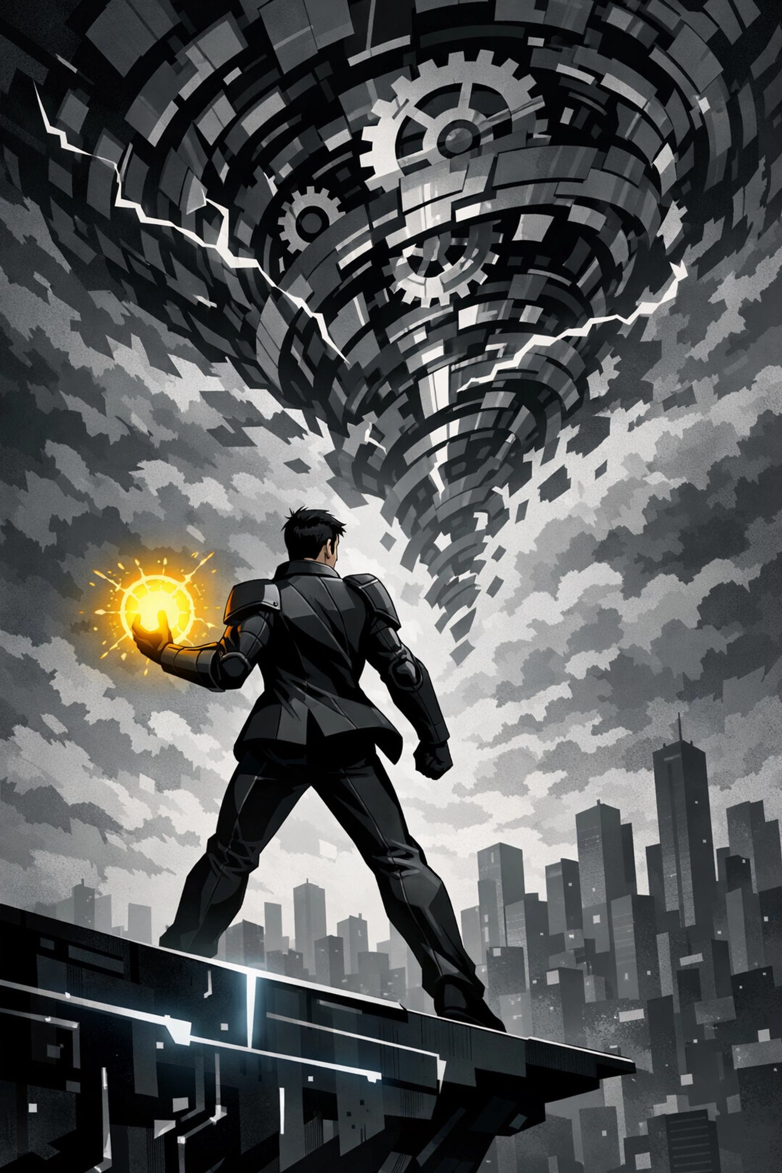 Heroic figure overcoming the Amazon algorithm through strategic listing optimization.