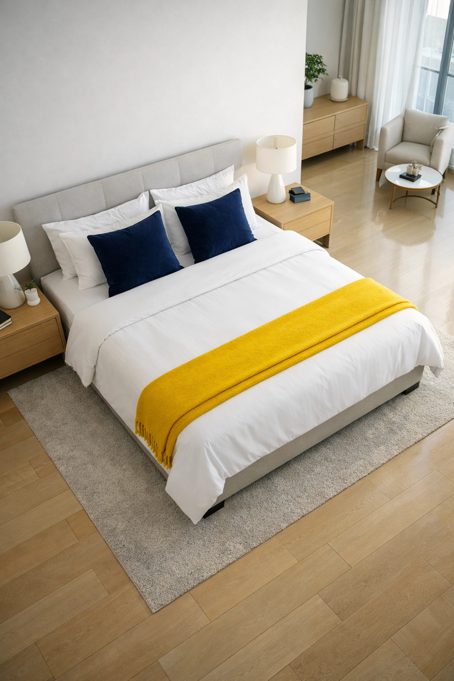 Professionally cleaned master bedroom in a Framingham home, showing the results of reliable move-in cleaning.