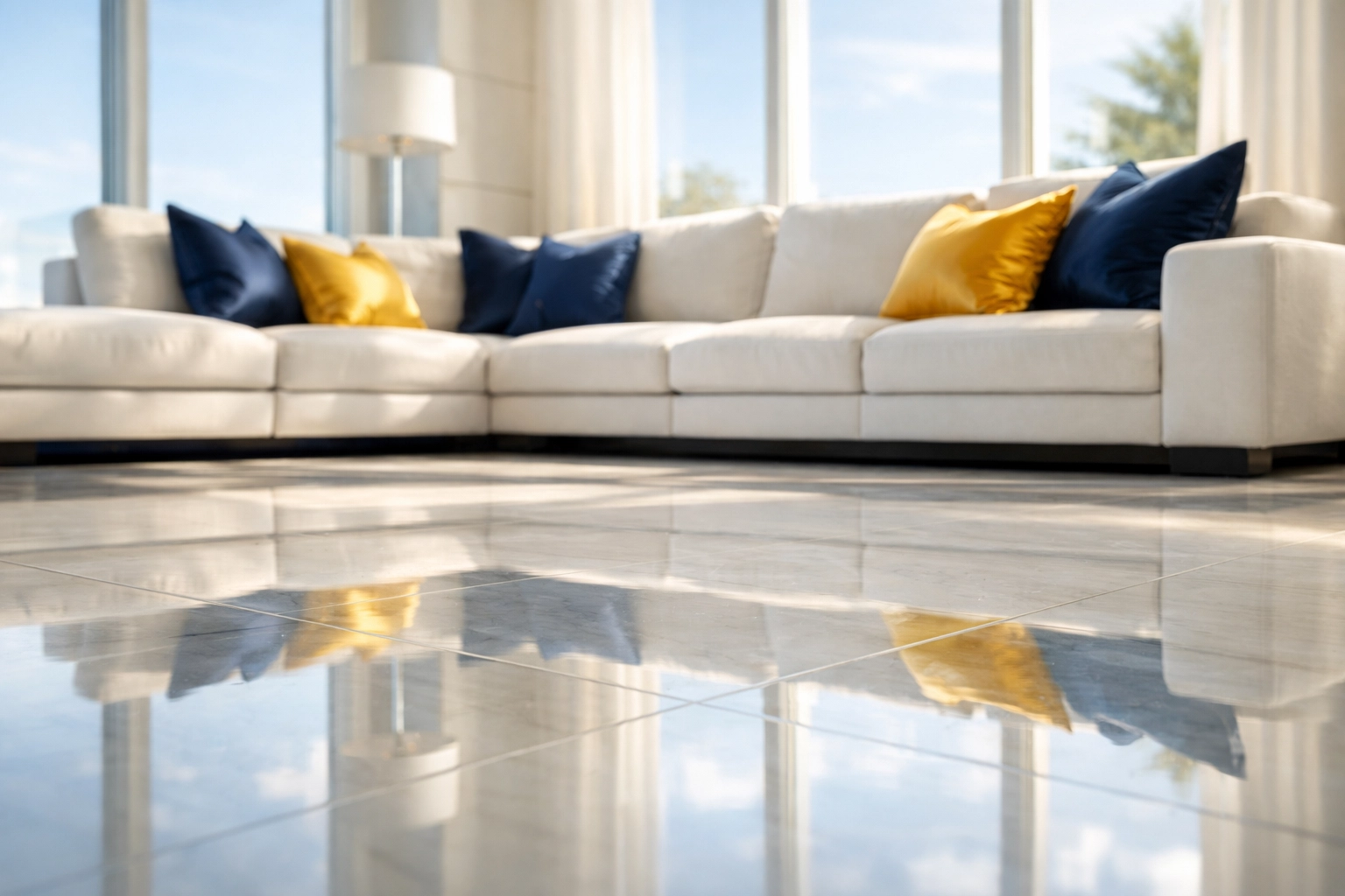 Stunning living area after deep cleaning and recurring house cleaning to boost mood and mental clarity.