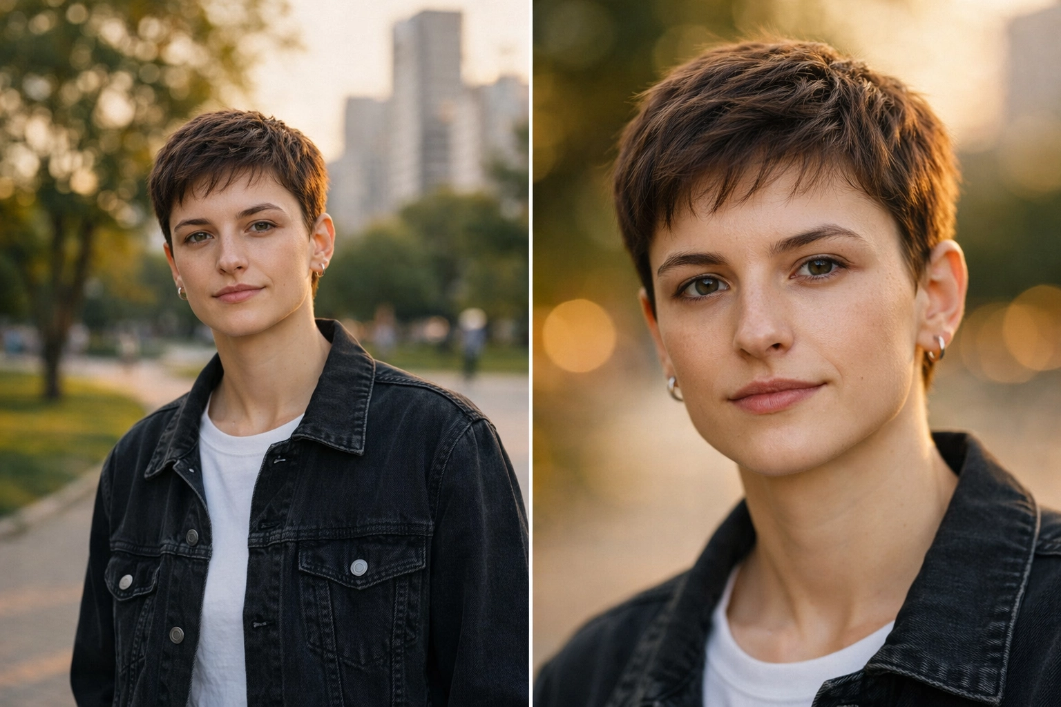 Comparing 50mm and 85mm lens effects in professional portrait photography techniques.