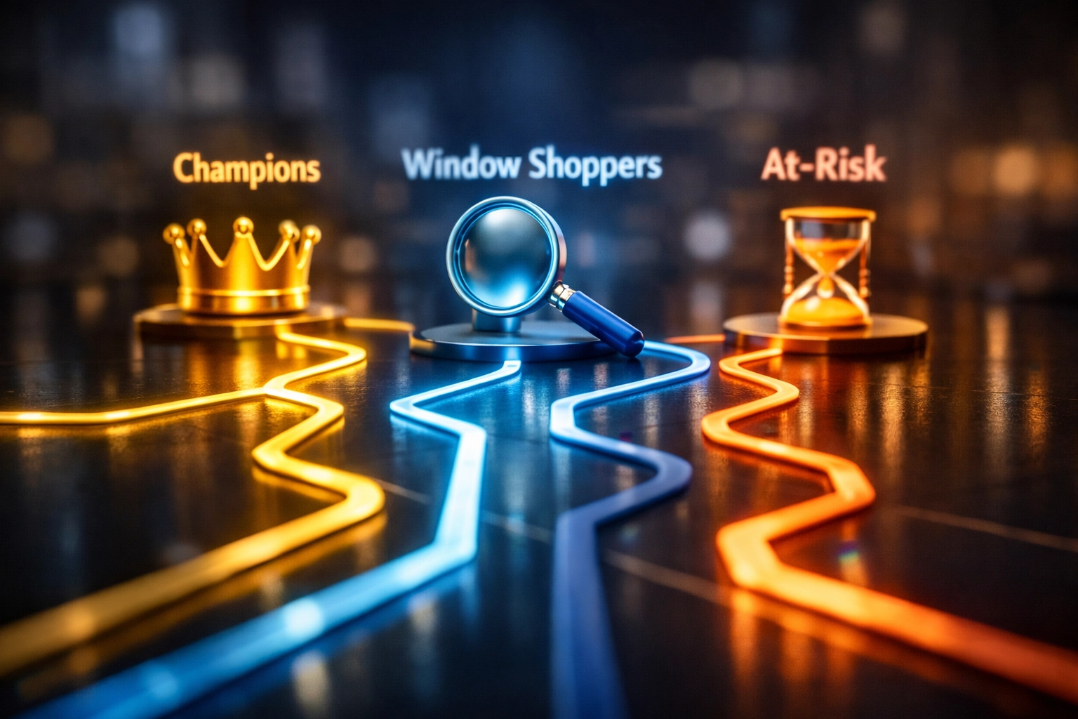 Strategic automation pathways for customer segmentation including VIPs and at-risk shoppers in email marketing.