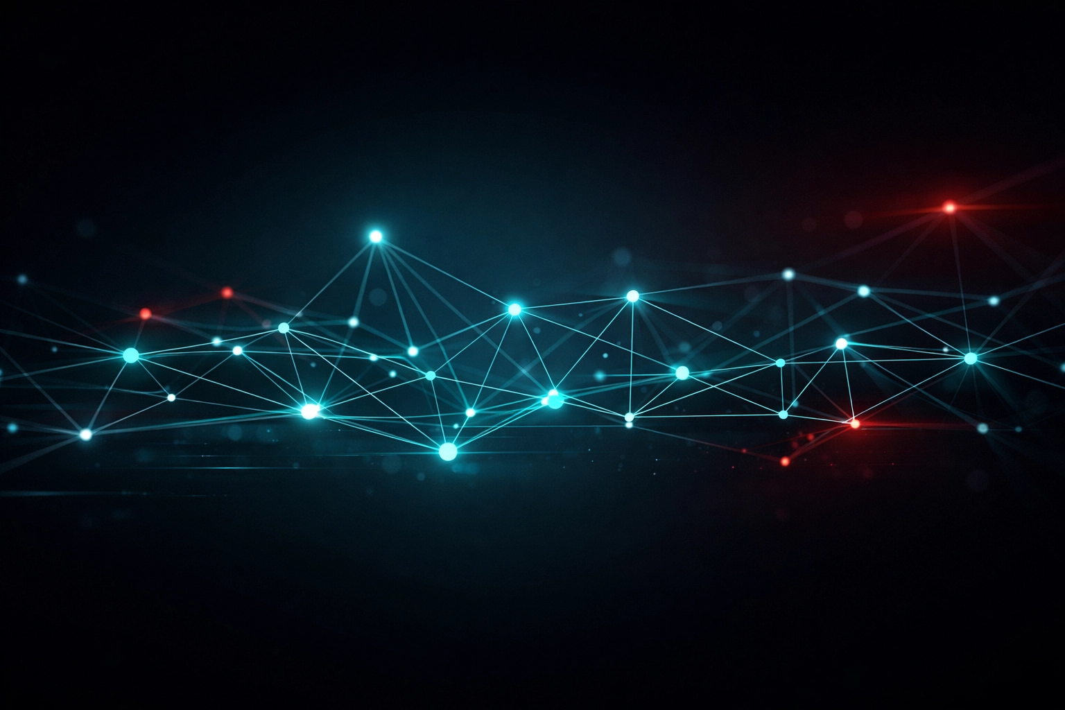 Abstract NIST framework deep dive header image with teal nodes and subtle red accents on a dark background.