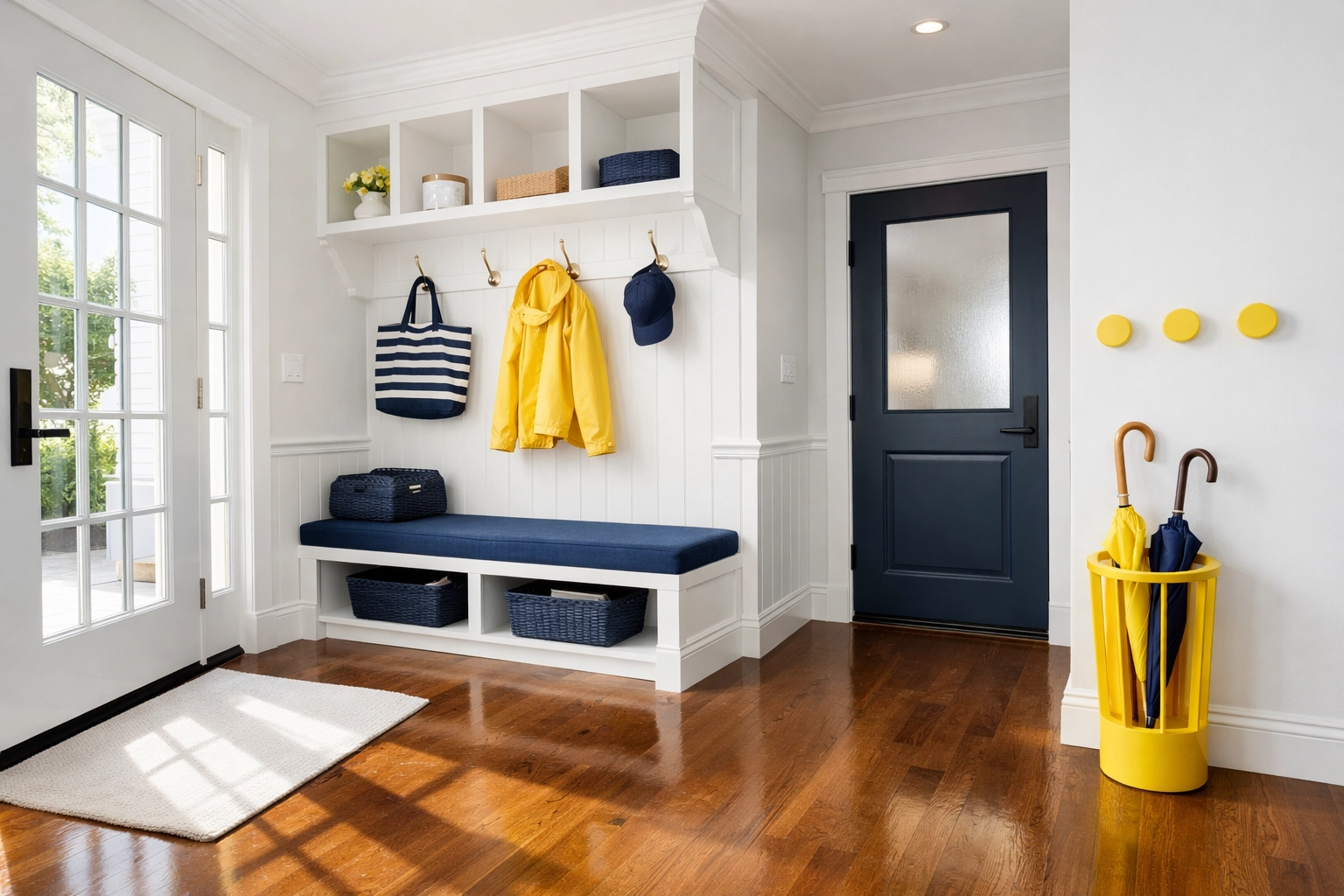 Modern, clean entryway in a Leominster home ready for professional residential cleaning services.