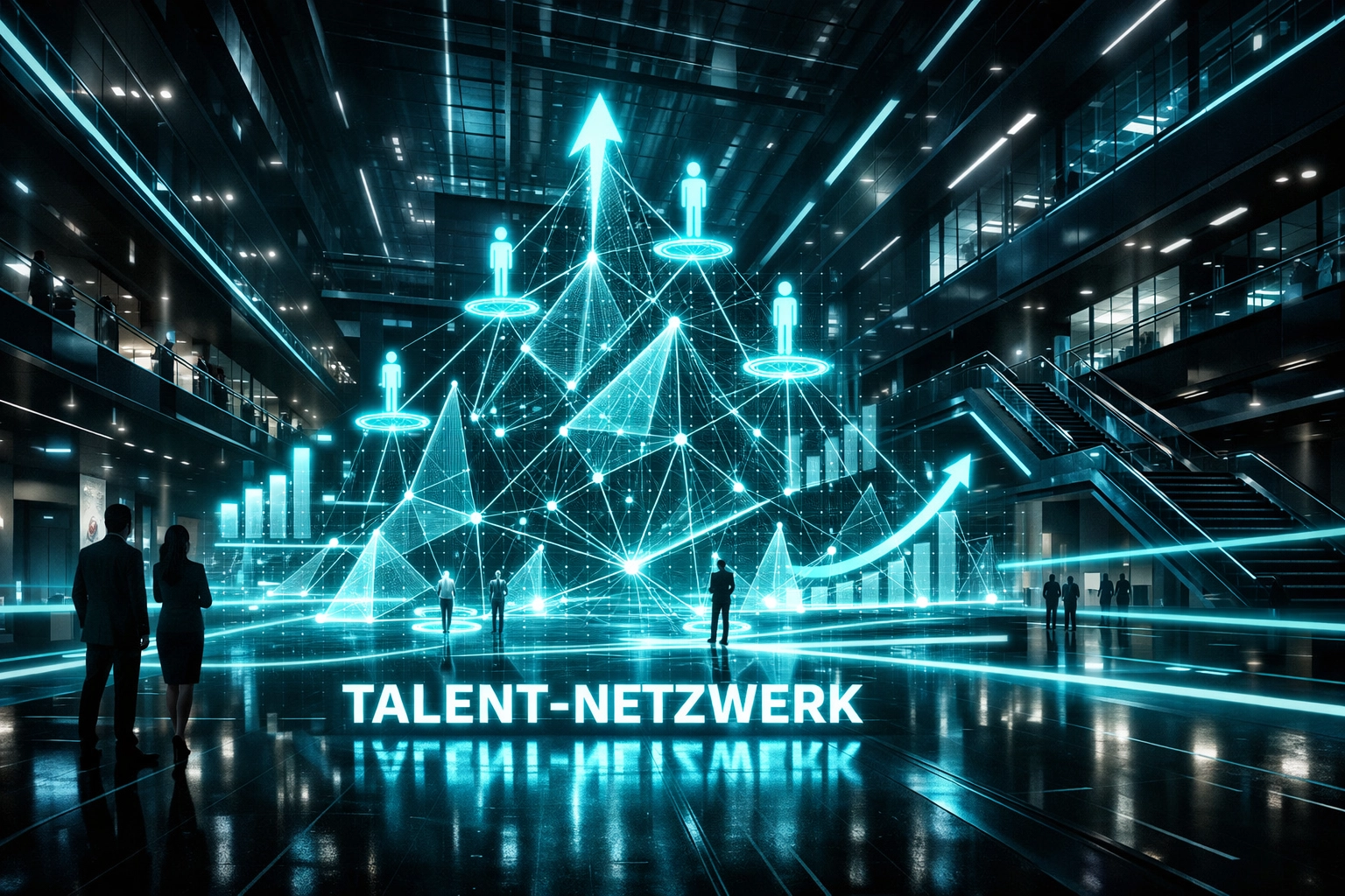 KI-gestütztes Talent-Netzwerk zur vorausschauenden Analyse von Mitarbeiterpotenzialen im Unternehmen.