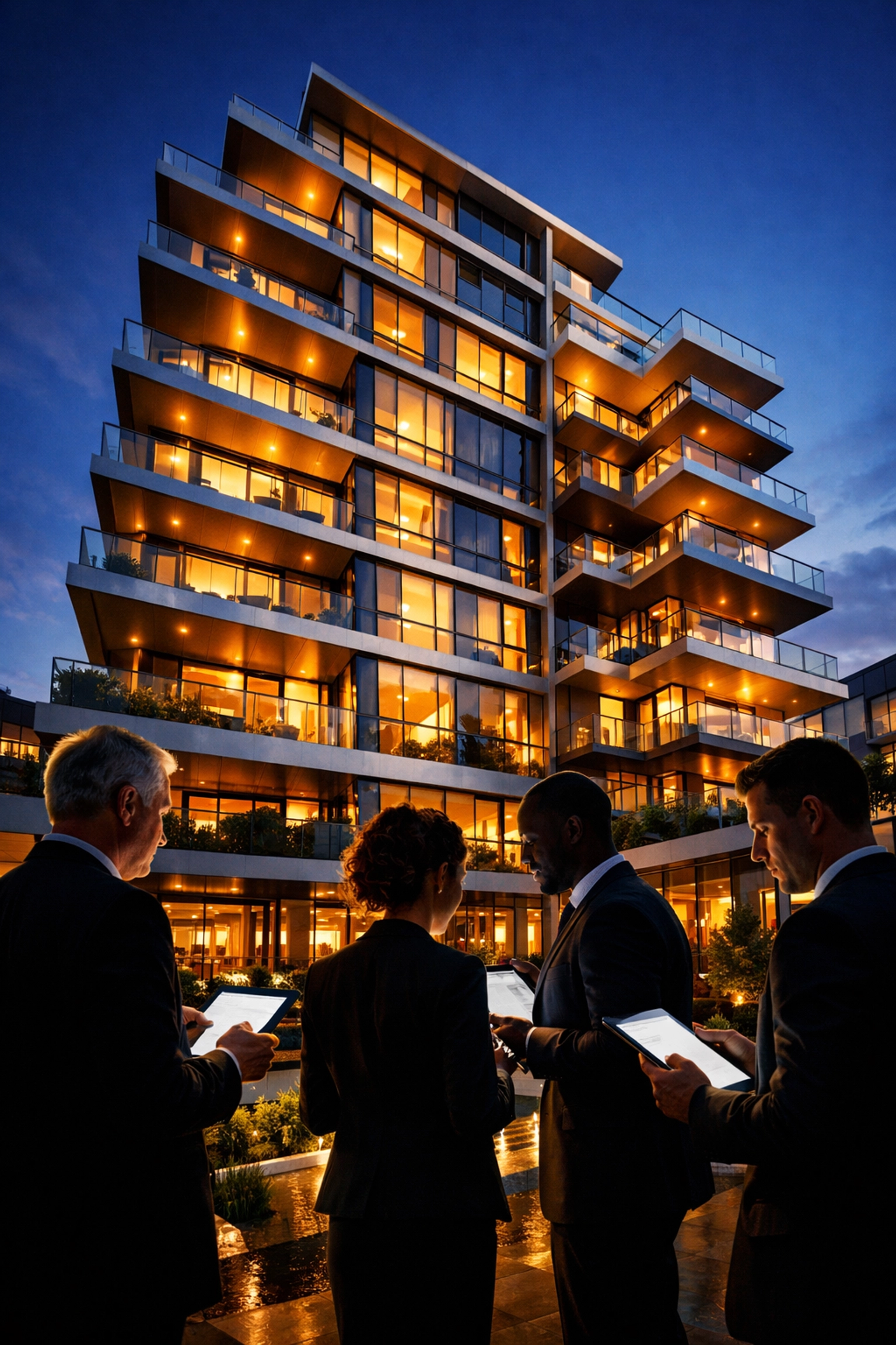 Modern luxury apartment building for multifamily real estate syndication investment