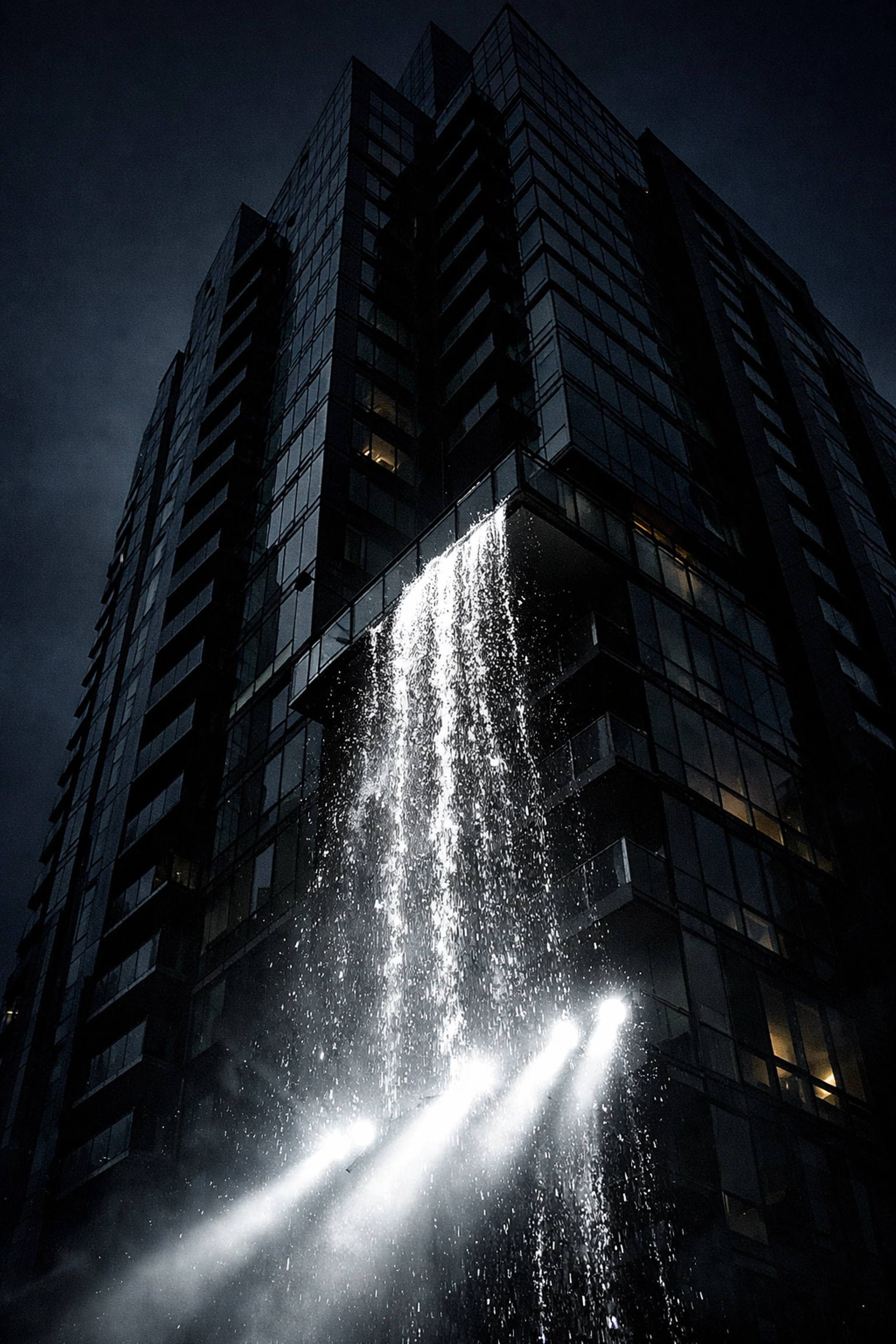 Emergency response at a southwest Calgary high-rise where a sprinkler system contained a balcony fire.