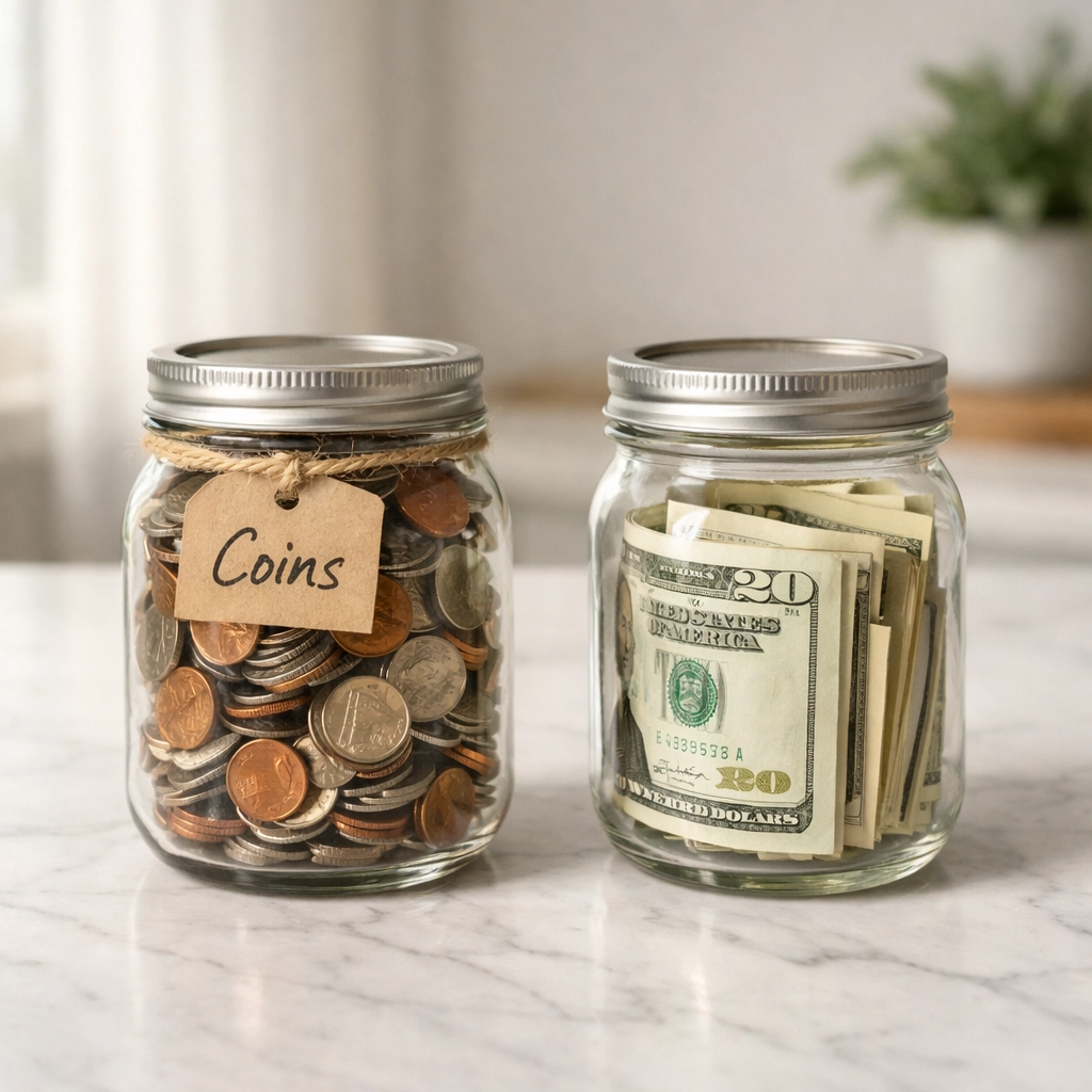 Separate jars with money illustrating how to keep inherited funds separate from marital property