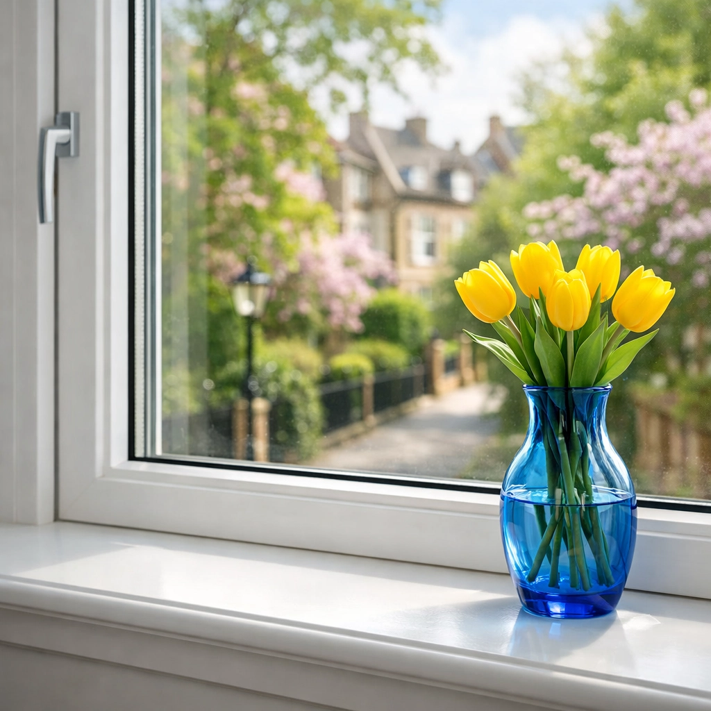 A sparkling clean window frame in a Cambridge home, part of a thorough Apartment Cleaning Massachusetts service.