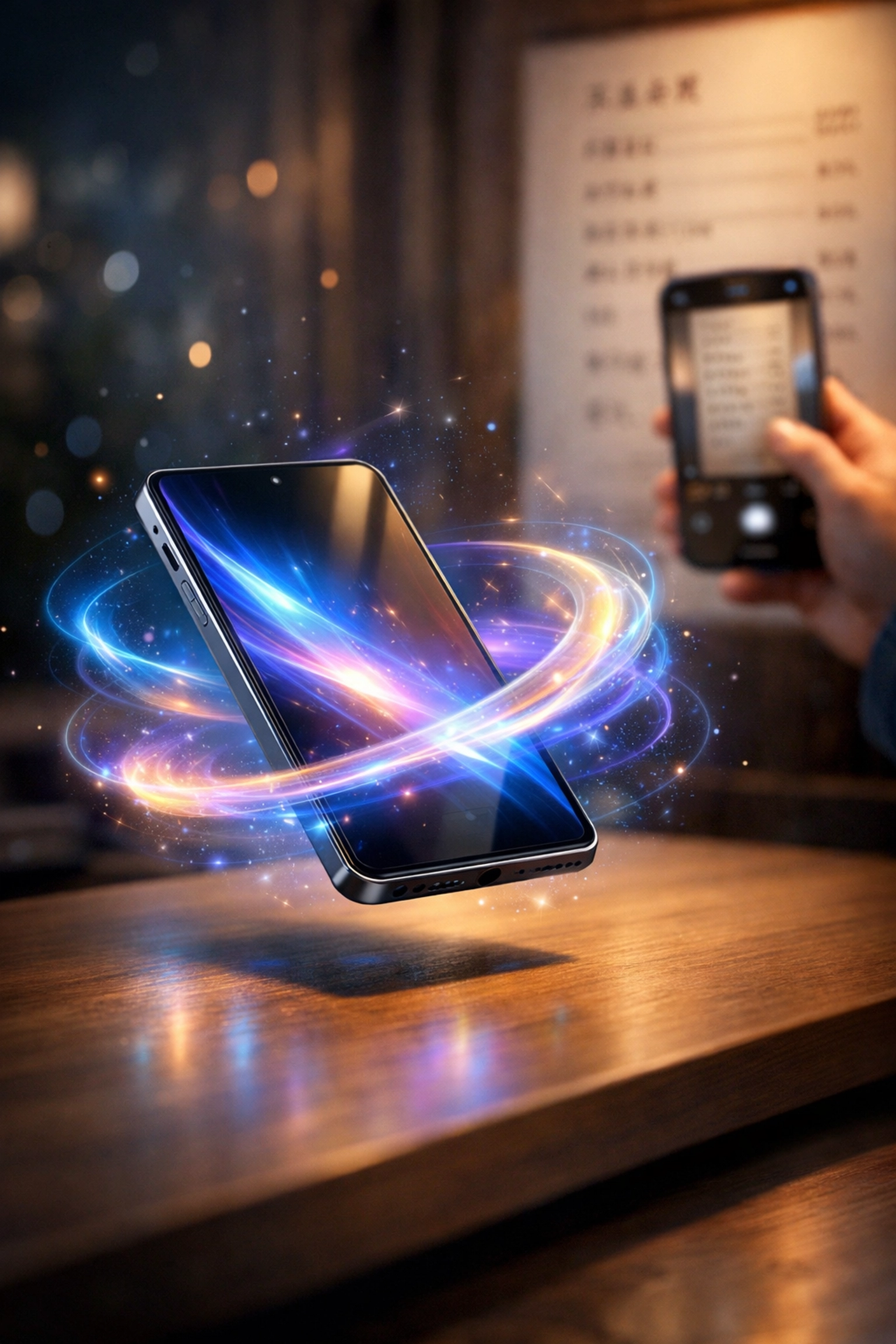 The iPhone 17 Pro Max running Apple Intelligence features for real-time visual translation.