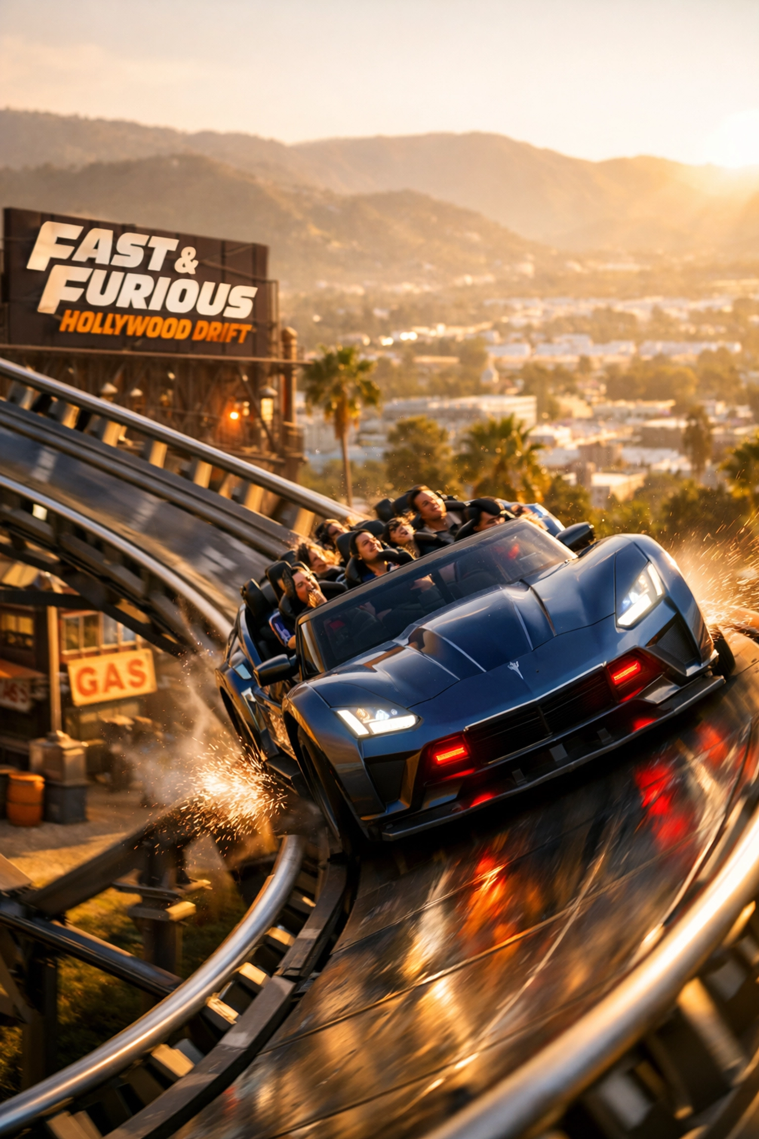 Fast & Furious Hollywood Drift roller coaster, one of the best photography locations in 2026.