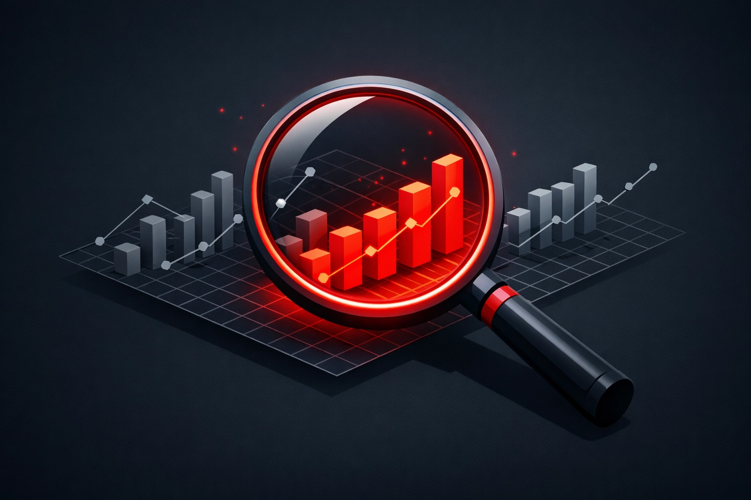 Digital audit of website performance data and analytics charts to identify conversion gaps.