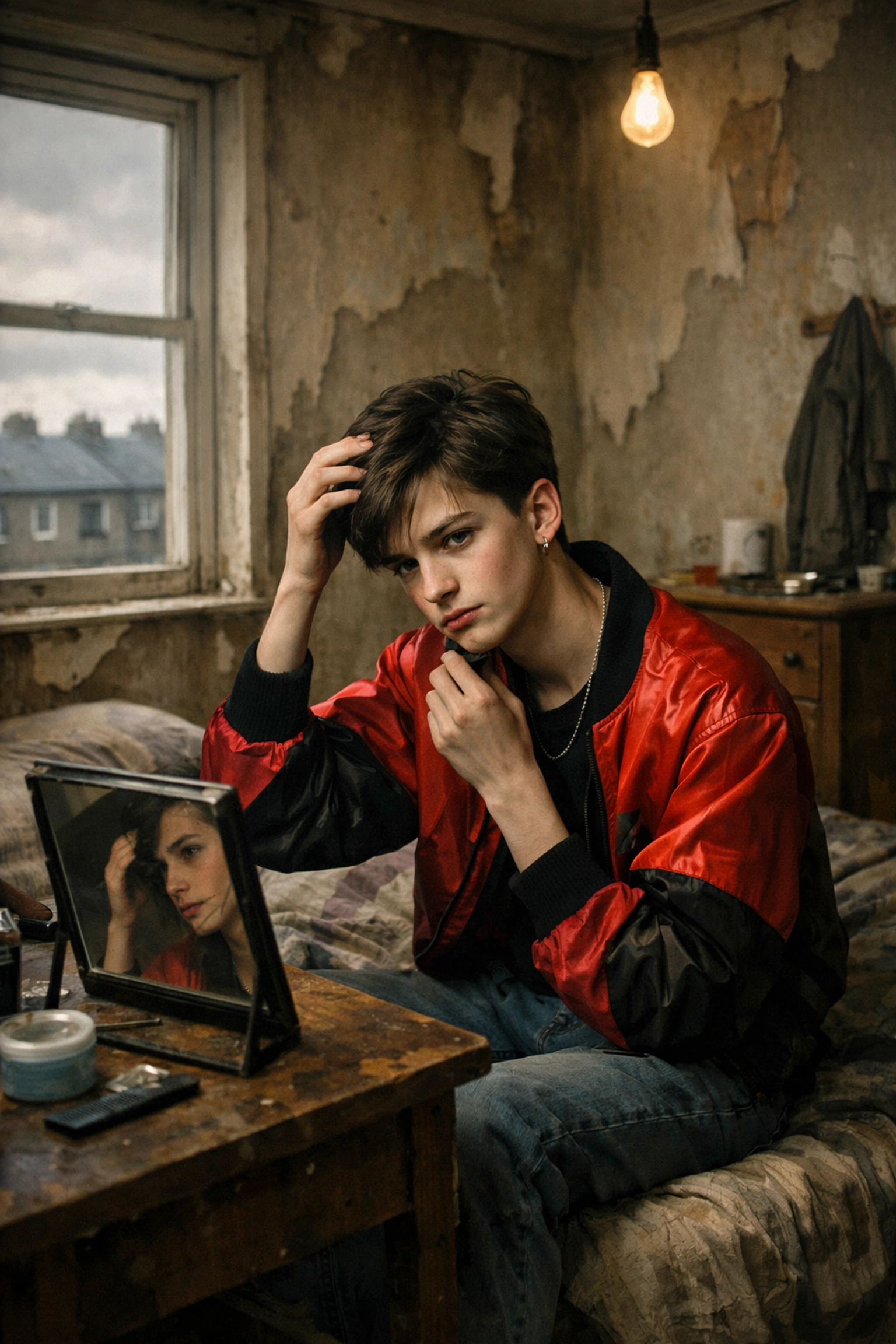 Queer teen in sparse 1980s bedroom - Shuggie Bain LGBTQ+ coming-of-age story