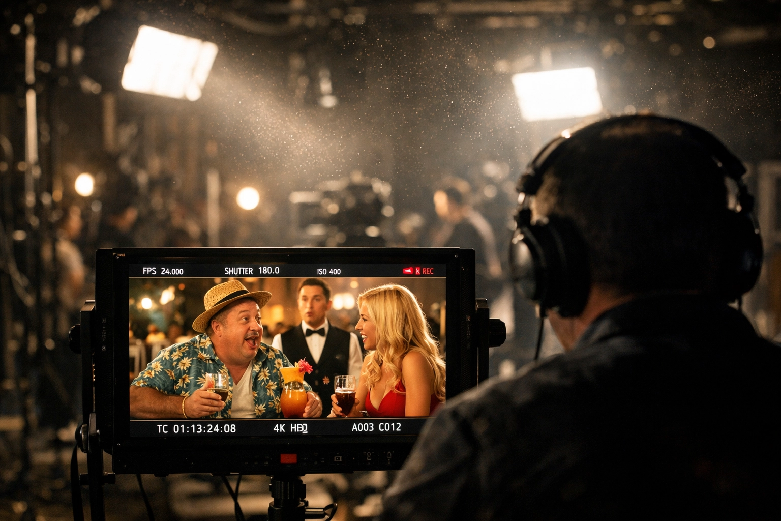 Director filming a comedic commercial to increase fan engagement and Super Bowl creative ROI.