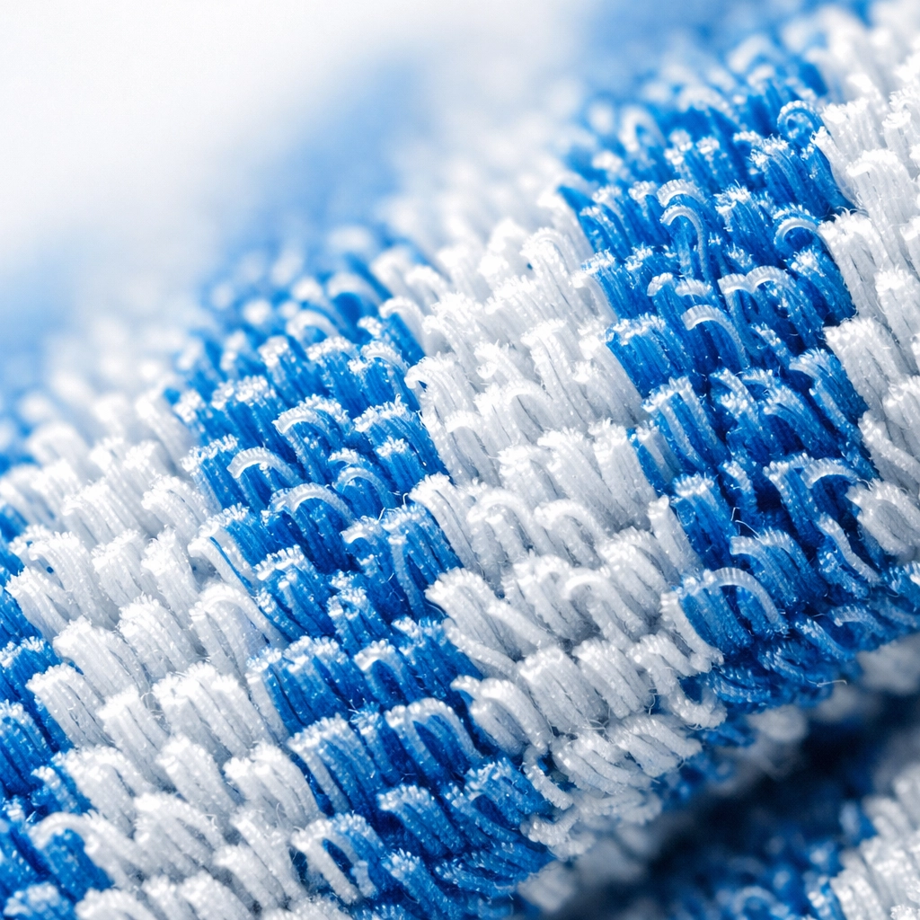 Microfiber split fibers trap bacteria for efficient house cleaning.