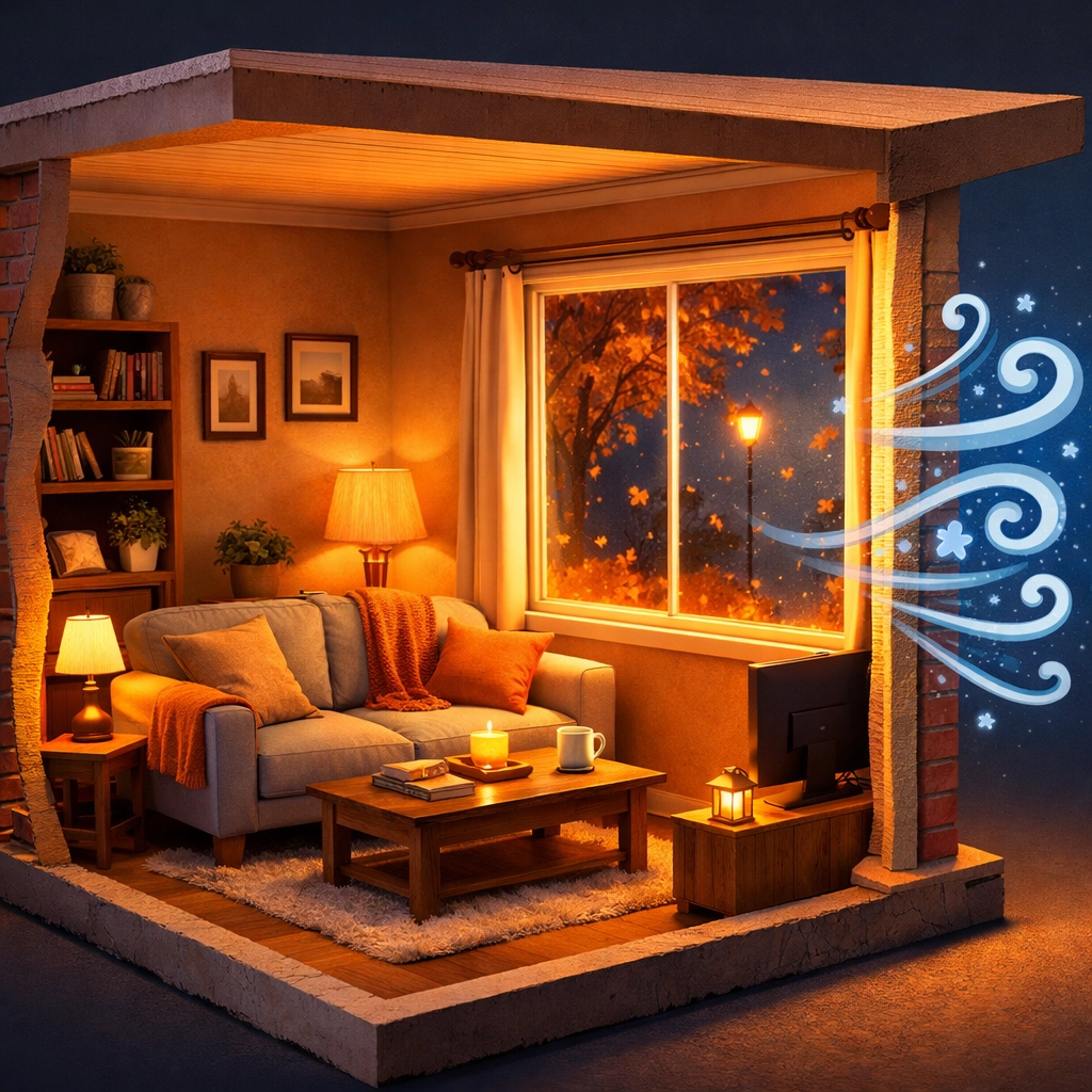 Sealing window drafts with weatherstripping to keep a home energy-efficient and comfortable.