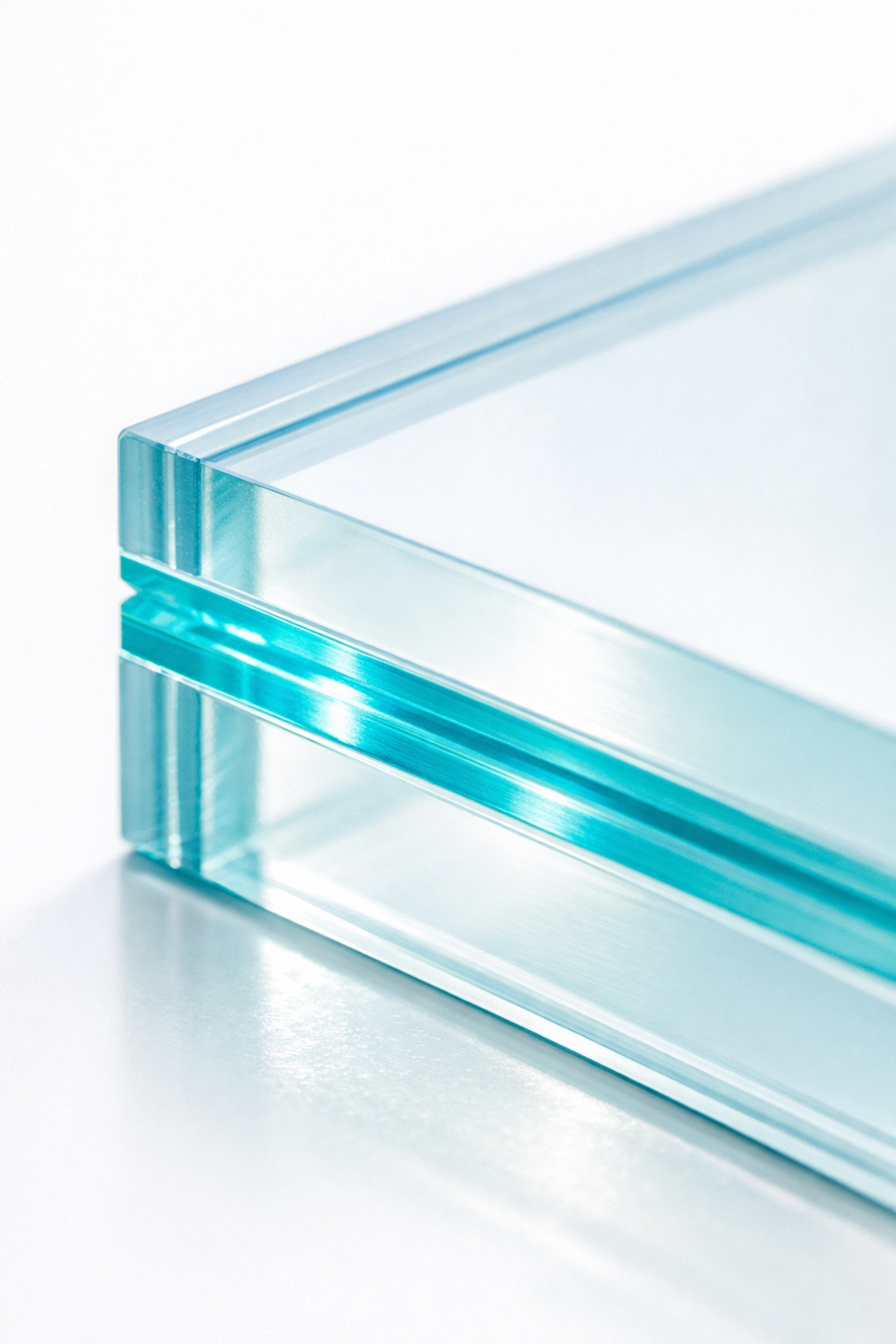 Impact window laminated glass layers showing hurricane-resistant construction