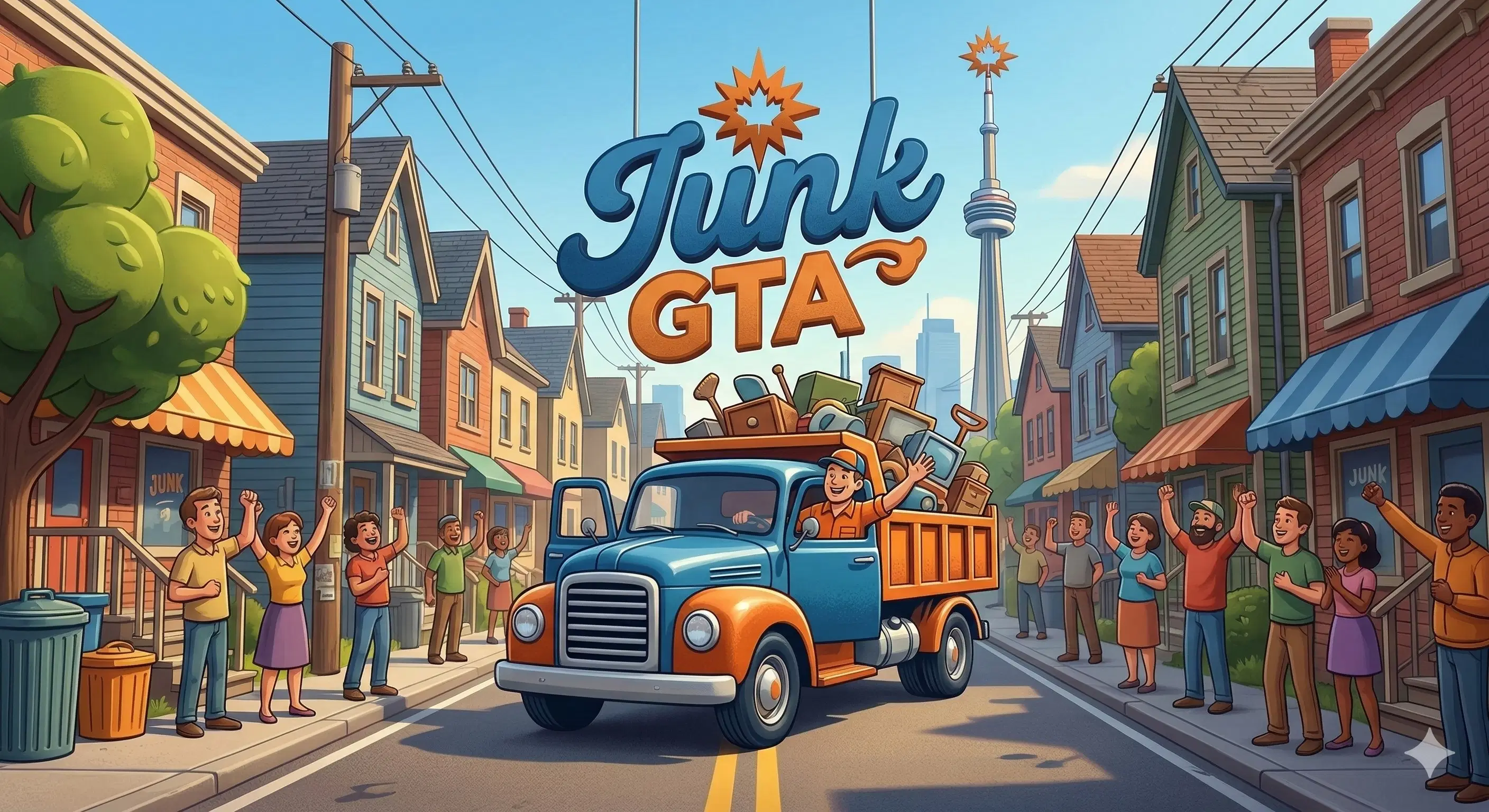 Junk GTA truck in a colorful GTA neighborhood