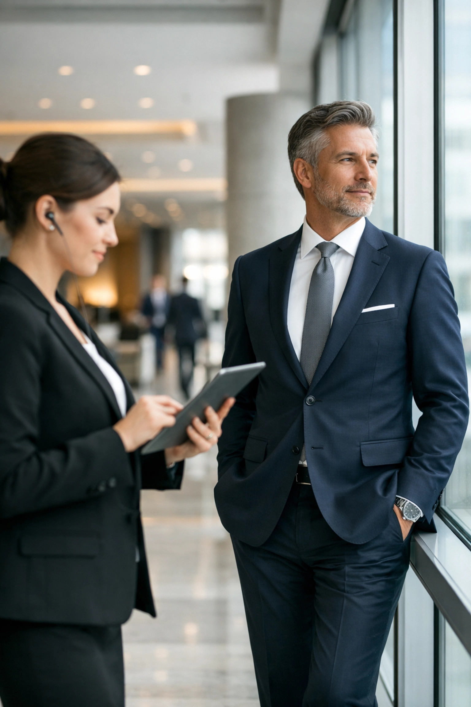 Expert corporate travel management team coordinating logistics for a luxury executive branding blitz.
