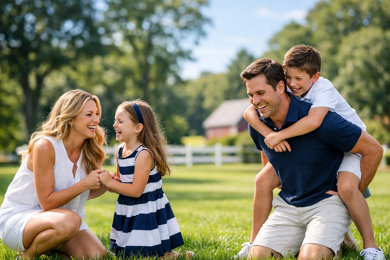 A happy family enjoying Hamilton parks after using professional residential cleaning in Hamilton to save time.