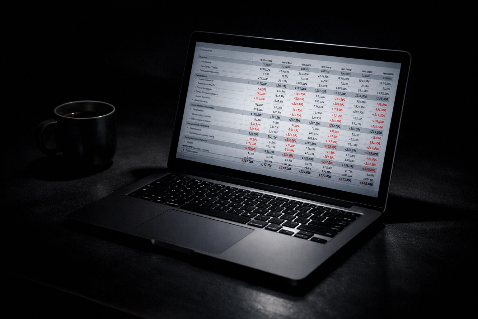 Laptop displaying SDR cost spreadsheet with salary and benefits breakdown totaling $78K first-year