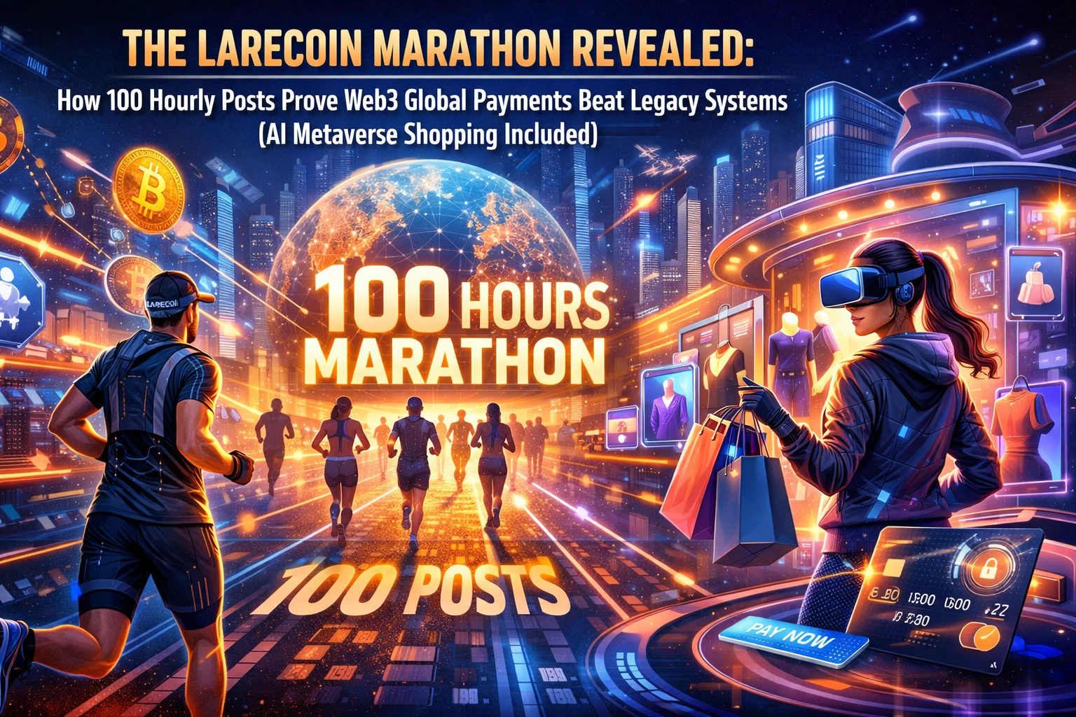 [HERO] The Larecoin Marathon Revealed: How 100 Hourly Posts Prove Web3 Global Payments Beat Legacy Systems (AI Metaverse Shopping Included)